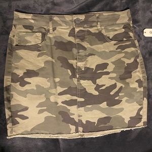 Camo Jean Skirt Garage